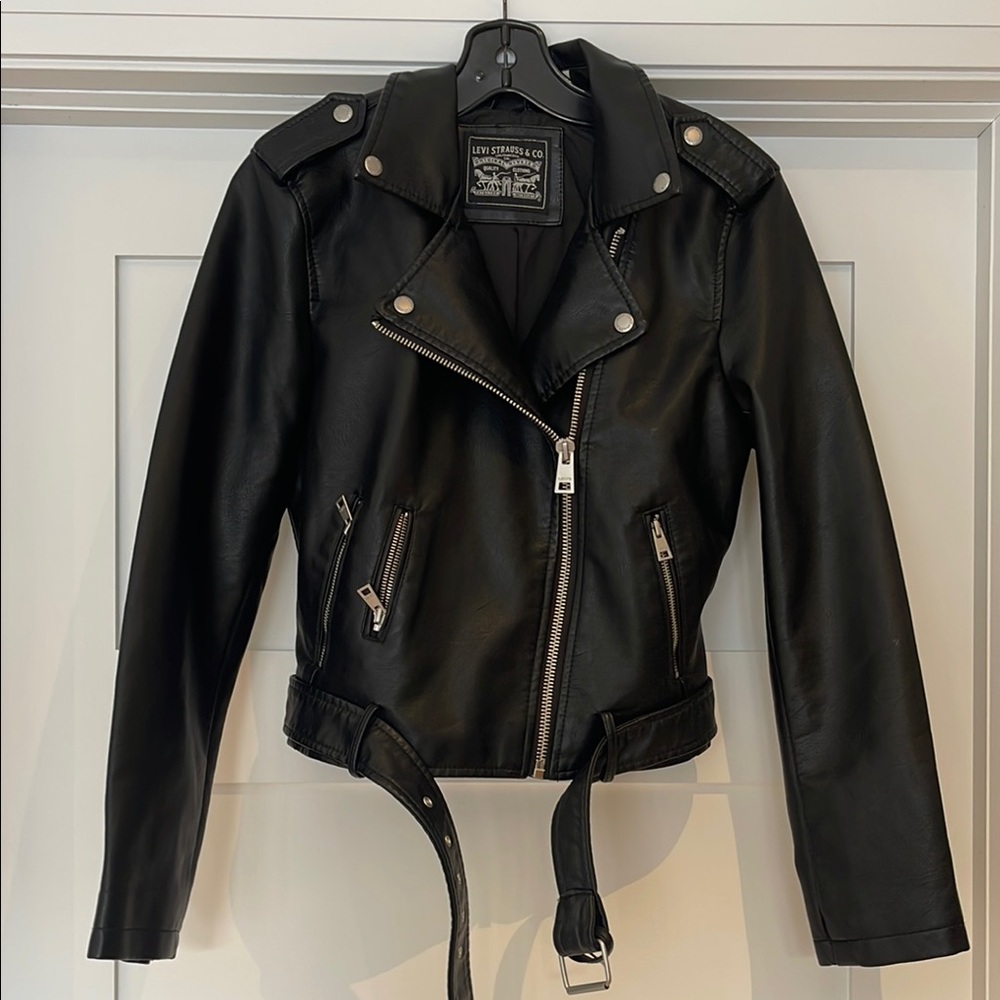 Levi's Black Leather Jacket for Women